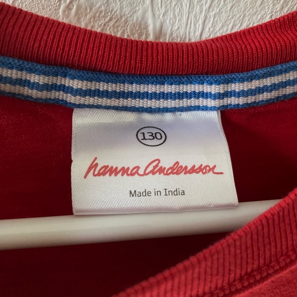 Hanna Andersson Red Long Sleeve Rocket and Planets Tee Size 8 - Picture 4 of 7
